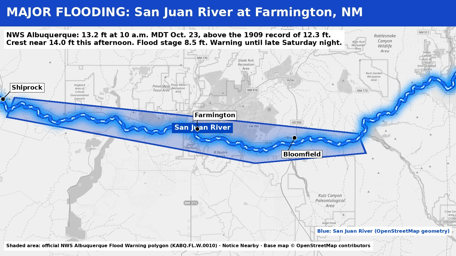 San Juan River Breaks 1909 Record with Major Flooding in Farmington
